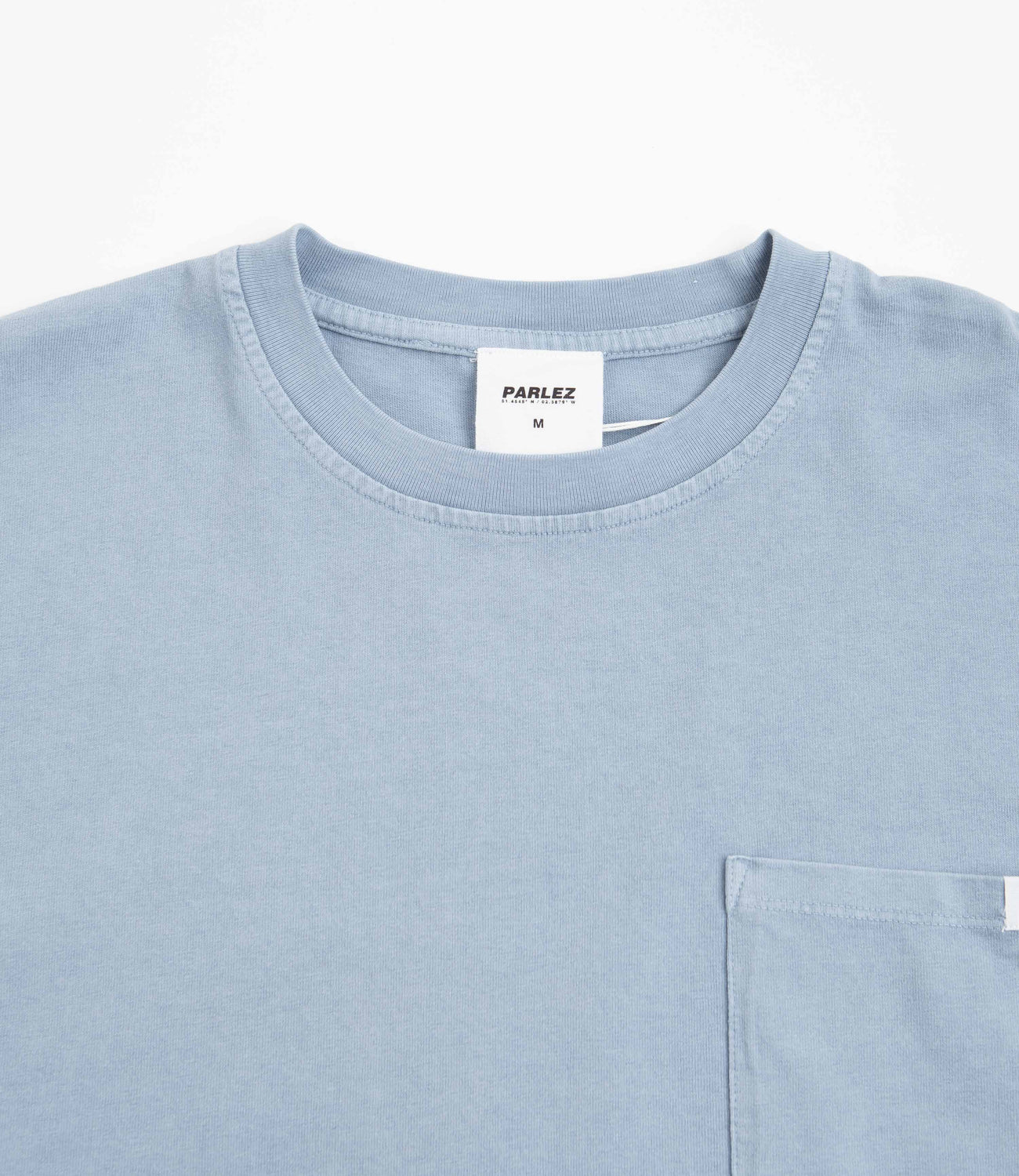 Parlez Trelow Pigment Pocket Oversized T-Shirt - Sky Blue Washed