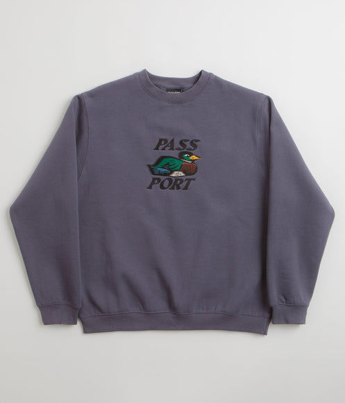 Pass Port Fast Duck Crewneck Sweatshirt - Dusty Blue