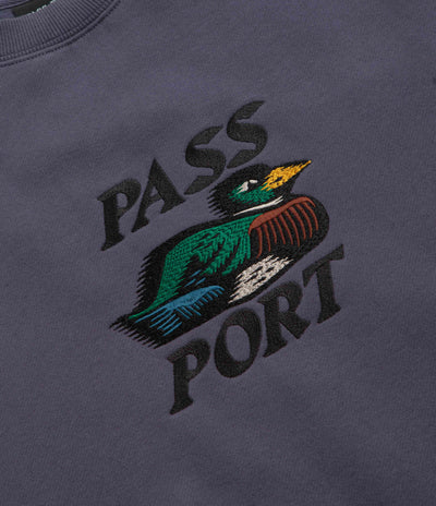 Pass Port Fast Duck Crewneck Sweatshirt - Dusty Blue