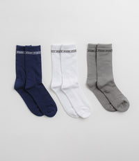 Pass Port Hi Sox Socks (3 Pack) - Navy / White / Grey