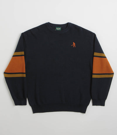 Pass Port Organic Cotton Stripe Knit Sweatshirt - Navy