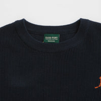 Pass Port Organic Cotton Stripe Knit Sweatshirt - Navy thumbnail