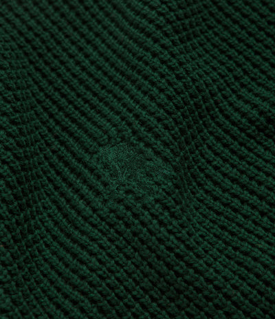 Pass Port Organic Cotton Waffle Knit Sweatshirt - Dark Green