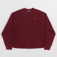 Pass Port Organic Cotton Waffle Knit Sweatshirt - Maroon thumbnail