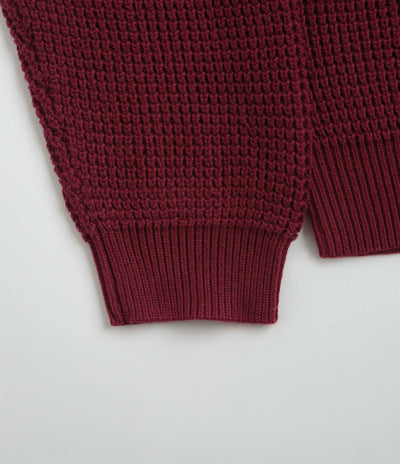 Pass Port Organic Cotton Waffle Knit Sweatshirt - Maroon