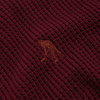 Pass Port Organic Cotton Waffle Knit Sweatshirt - Maroon thumbnail