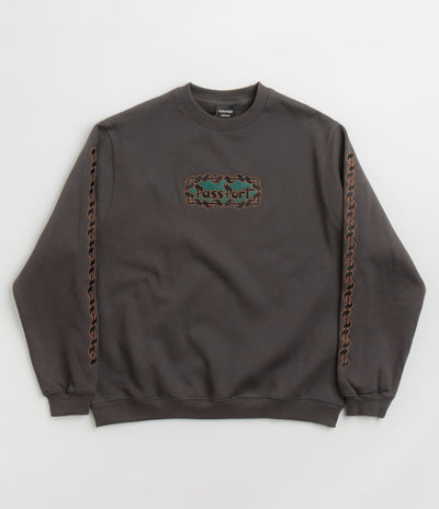 Pass Port Pattoned Crewneck Sweatshirt - Tar