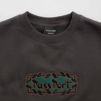 Pass Port Pattoned Crewneck Sweatshirt - Tar thumbnail