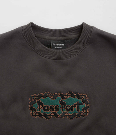 Pass Port Pattoned Crewneck Sweatshirt - Tar