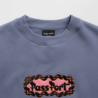 Pass Port Pattoned Crewneck Sweatshirt - Washed Out Blue thumbnail