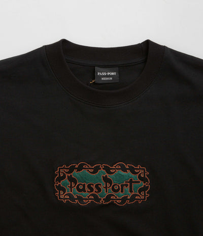 Pass Port Pattoned T-Shirt - Black