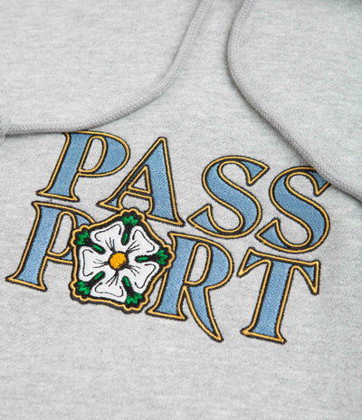 Pass Port Rosa Embroidery Hoodie - Ash Heather