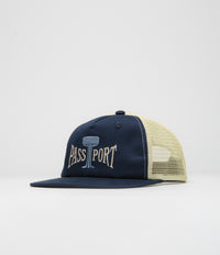 Pass Port Towers Of Water Workers Trucker Cap - Navy / Cream