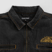 Pass Port Vineyard Birds Denim Delivery Jacket - Washed Black thumbnail