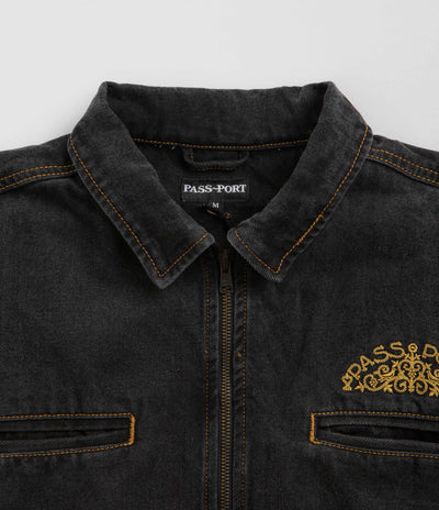 Pass Port Vineyard Birds Denim Delivery Jacket - Washed Black