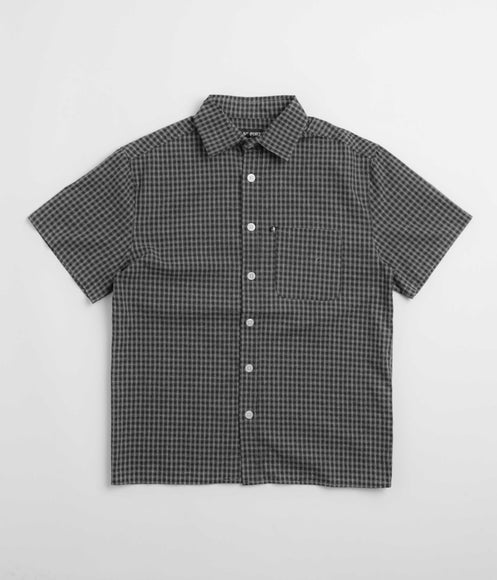 Pass Port Workers Check Short Sleeve Shirt - Navy