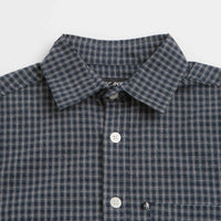 Pass Port Workers Check Short Sleeve Shirt - Navy thumbnail