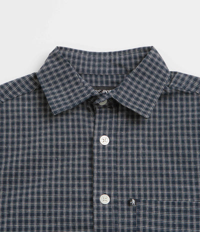 Pass Port Workers Check Short Sleeve Shirt - Navy