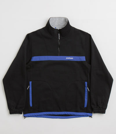 Pasteelo Contrast 1/4 Zip Sweatshirt - Black / Royal