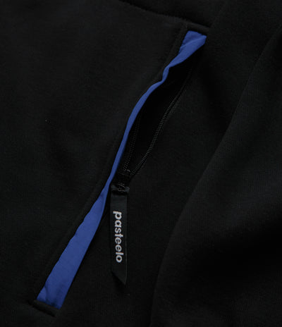 Pasteelo Contrast 1/4 Zip Sweatshirt - Black / Royal