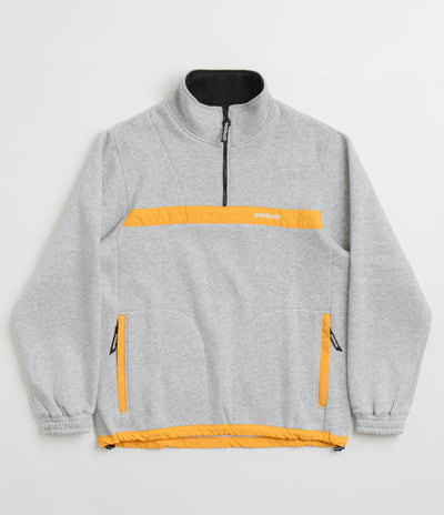 Pasteelo Contrast 1/4 Zip Sweatshirt - Heather Grey / Gold