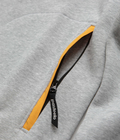 Pasteelo Contrast 1/4 Zip Sweatshirt - Heather Grey / Gold