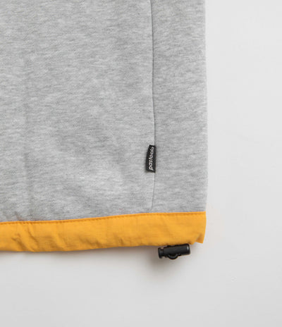 Pasteelo Contrast 1/4 Zip Sweatshirt - Heather Grey / Gold