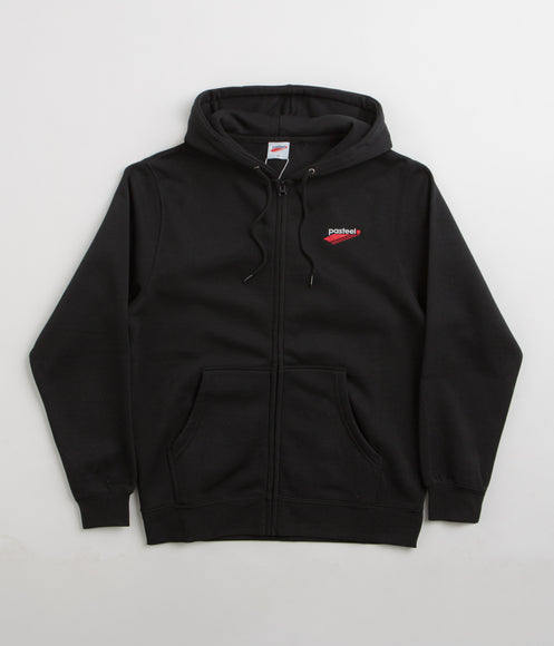 Pasteelo Embroidered O.G. Zip Hoodie - Black