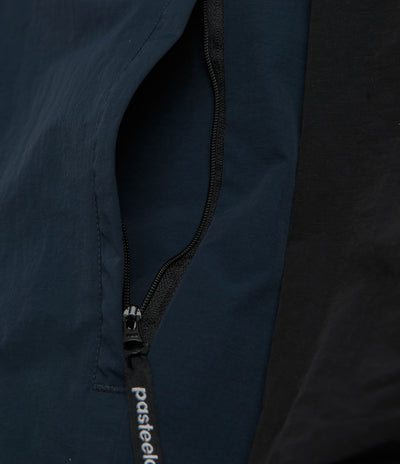 Pasteelo Hooded Windbreaker Jacket - Black / Navy