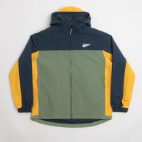 Pasteelo Hooded Windbreaker Jacket - Navy / Olive / Gold thumbnail