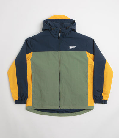 Pasteelo Hooded Windbreaker Jacket - Navy / Olive / Gold