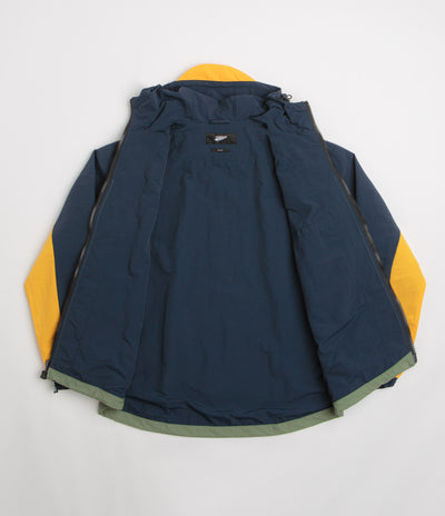 Pasteelo Hooded Windbreaker Jacket - Navy / Olive / Gold