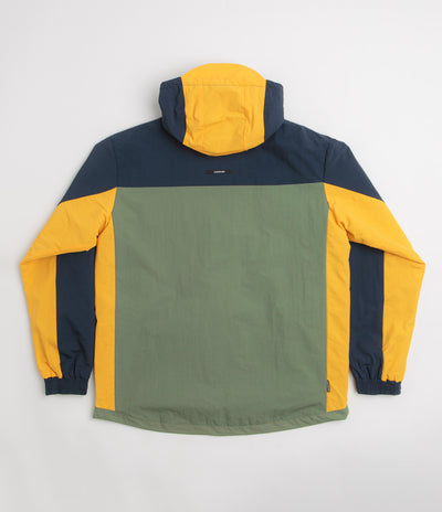 Pasteelo Hooded Windbreaker Jacket - Navy / Olive / Gold