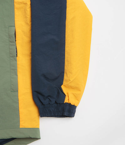 Pasteelo Hooded Windbreaker Jacket - Navy / Olive / Gold