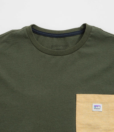 Patagonia Shop Sticker Pocket Responsibili-Tee Long Sleeve T-Shirt - Torrey Pine Green