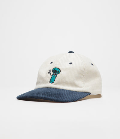 Playdude Bolt Corduroy Cap - Ecru / Blue