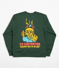 Playdude Construction Crewneck Sweatshirt - Bottle Green