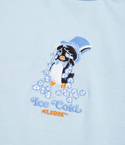 Playdude Ice Cold Embroidered T-Shirt - Pale Blue