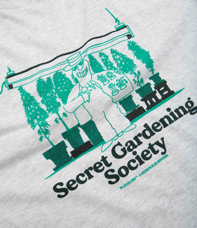 Playdude Secret Gardening Society T-Shirt - Ash Grey