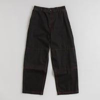 Poetic Collective Denim Sculptor Pants - Black / Red Stitch thumbnail