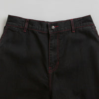 Poetic Collective Denim Sculptor Pants - Black / Red Stitch thumbnail