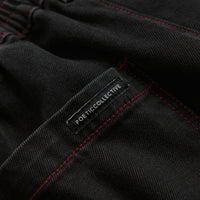 Poetic Collective Denim Sculptor Pants - Black / Red Stitch thumbnail