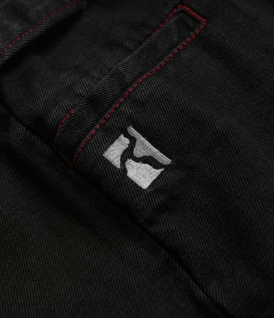 Poetic Collective Denim Sculptor Pants - Black / Red Stitch