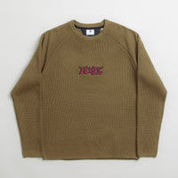 Poetic Collective Graff Knitted Crewneck Sweatshirt - Brown thumbnail