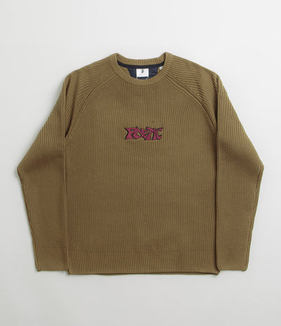 Poetic Collective Graff Knitted Crewneck Sweatshirt - Brown