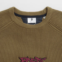 Poetic Collective Graff Knitted Crewneck Sweatshirt - Brown thumbnail