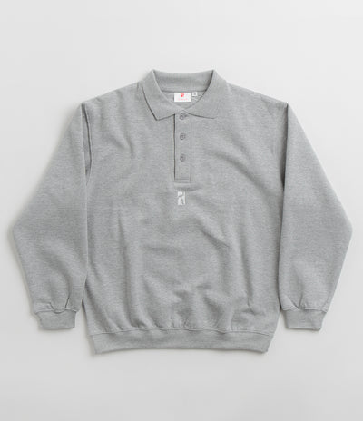 Poetic Collective Heavy Polo Sweatshirt - Heather Grey