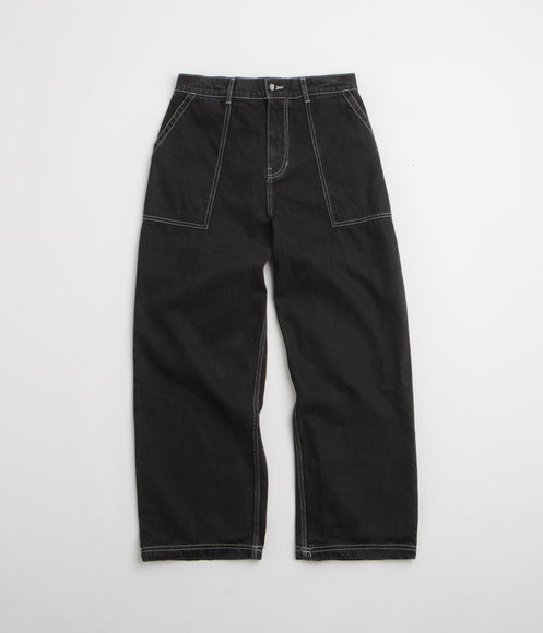 Poetic Collective Painter Pants - Black Denim / White Seams