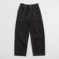 Poetic Collective Painter Pants - Black Denim / White Seams thumbnail