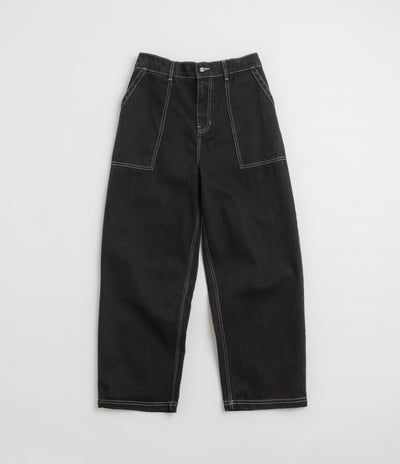 Poetic Collective Painter Pants - Black Denim / White Seams